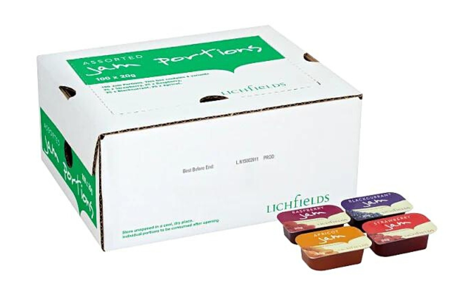 Lichfields Assorted Mini Jam Pot Portions 100 x 20g - Long Expiry's