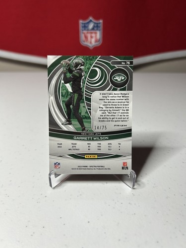 GARRETT WILSON 2023 SPECTRA HYPER PRIZM /75 - NEW YORK JETS - Picture 2 of 4
