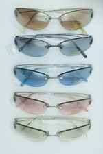 One SUNGLASSES UV400 100 UV Block Silver Metal Frame Lens Different Color M26 