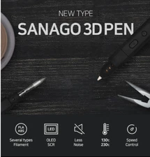 SANAGO New Sanago Premium 3D Pen Set 3Type Module Replaceable Artists Tool KOREA