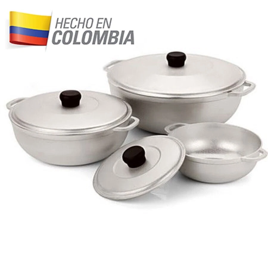 Imusa 3-Pc Colombian Cast Aluminum Caldero/Dutch Oven Set w/Lid