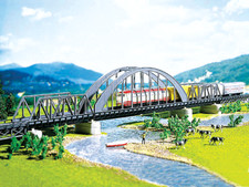 STEEL ARCH with 2 GIRDER BRIDGES on PIERS " LONG " N Scale - KIT 222583 -NEW OOP