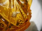 Yutec Amber by Kemple Glass Creamer Pitcher Pressed Fan & Star 4" — photo 5
