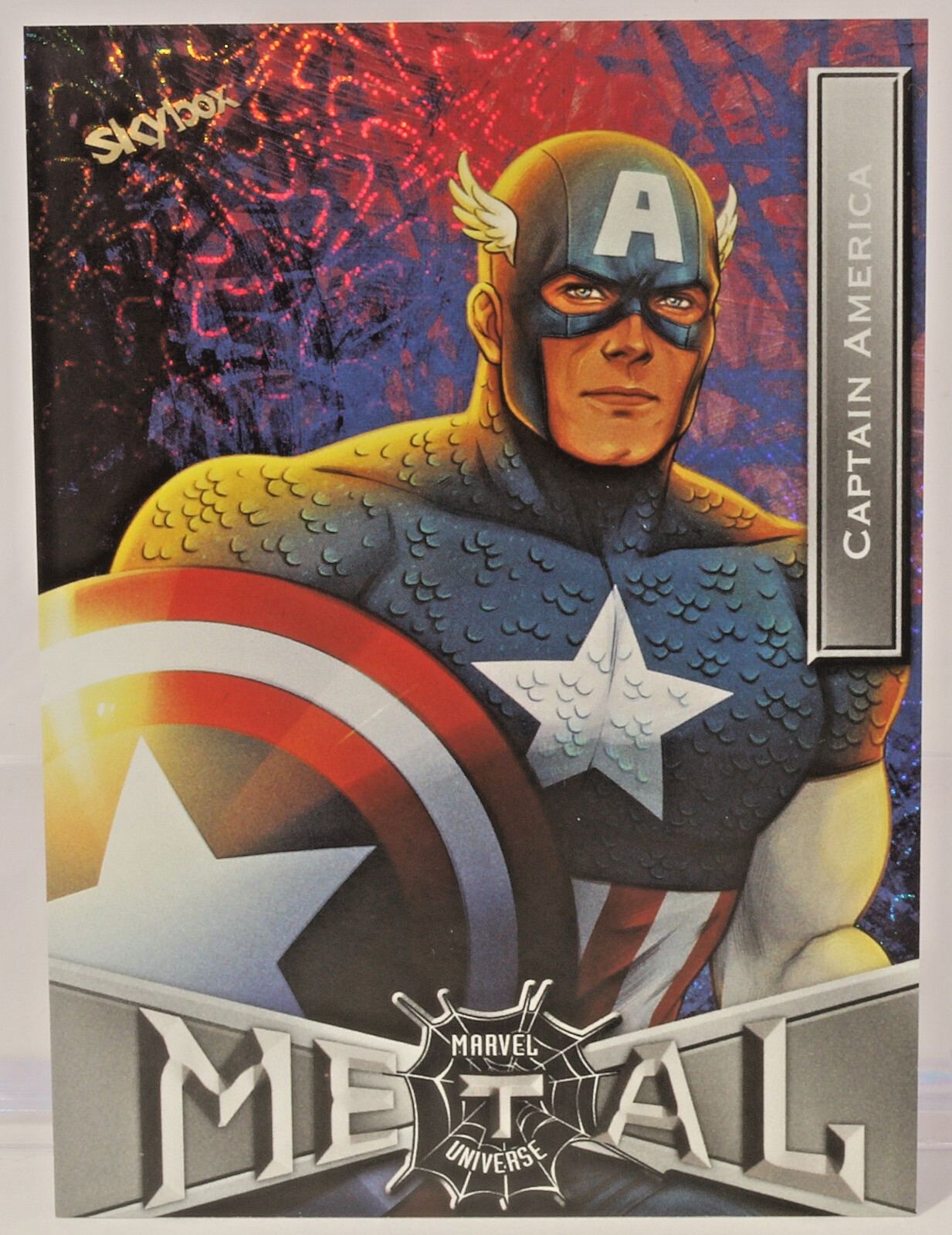 2021 Skybox Marvel Metal Universe Spider-Man Captain America #16 Grandiose