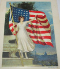 Patriotic, Flag Series No 4, Lady Columbia with Stars & Stripes Postcard — photo 2