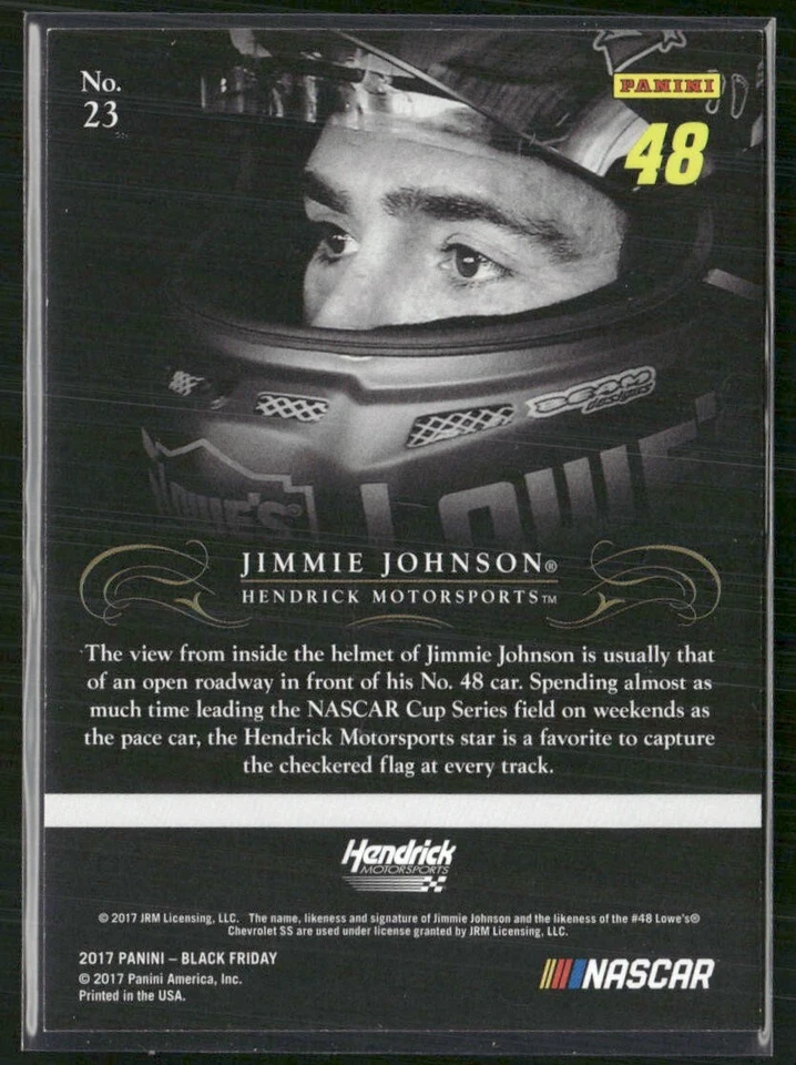 Jimmie Johnson 2017 Panini Black Friday 22/50 #23 - Image 2 of 2