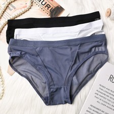 3 Pack Women's Sheer Mesh Full Briefs Panties Lightweight Comfort Underwear