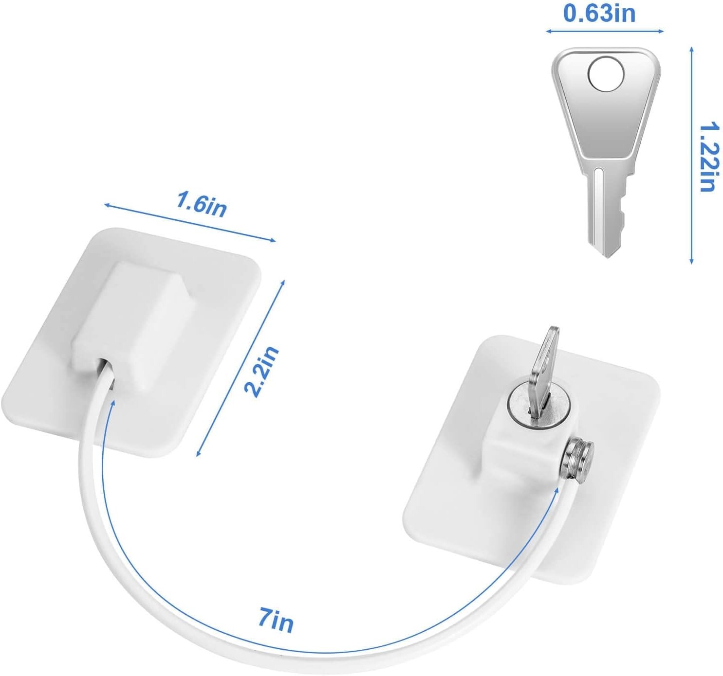 2 Pack Fridge Lock Freezer Lock with 4 Key for Child Safety Refrigerator Locks