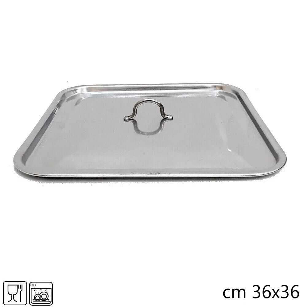 COPERCHIO QUADRATO IN ACCIAIO INOX QUADRO 36X36 STEEL PAN