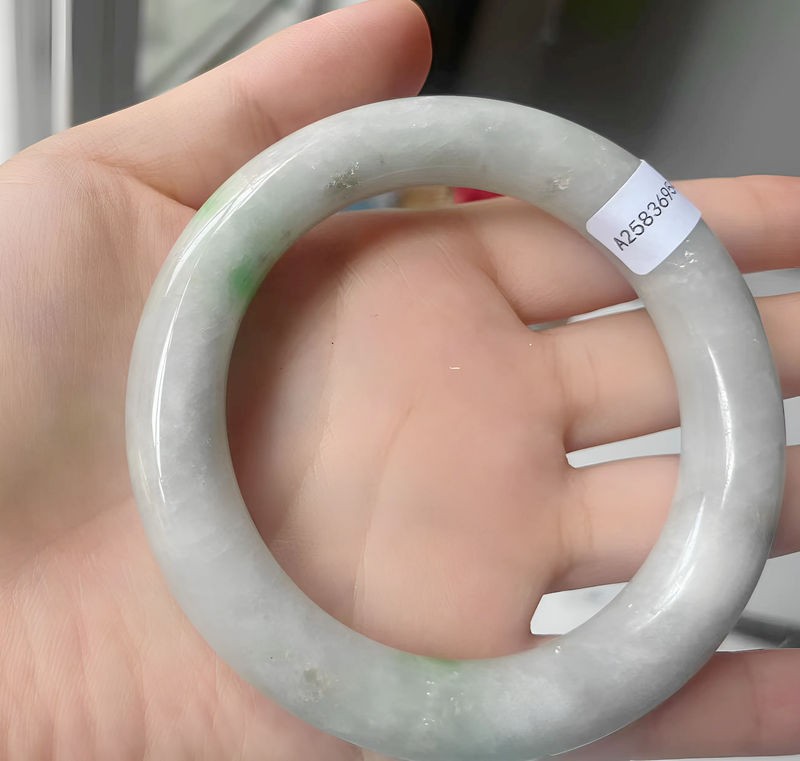 Certified Grade A Lavender 58mm Natural Burma Jade jadeite Bangle Bracelet 5472