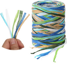 Colored Raffia Paper Ribbon, 262 Feet Packing Paper String 6 Colored Ribbon for