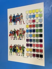 DC COMICS JUSTICE LEAGUE OF AMERICA SUPER POWERS COLOR CHART POSTER PIN UP NEW.