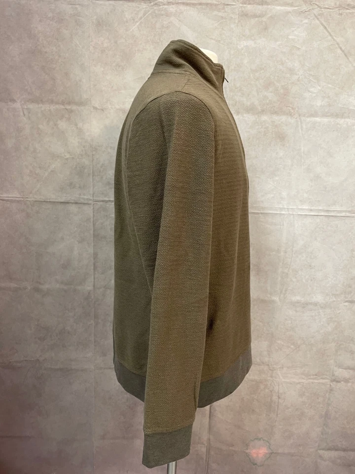 Pullover Billy Reid Para Hombre 1/3 Cremallera Verde Oliva Manga Larga Talla M Foto 4 de 4