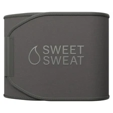 Sweet Sweat Waist Trimmer by Sports Research for Men & Women - Matte Gray - L