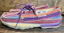 Twisted X Serape Purple Multi Canvas Driving Shoe Size 8