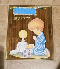 Vintage 8X0" Mirror blonde hair BOY PRAYING Bedroom BALLS to personalize.