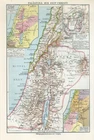 1920 ANCIENT PALESTINE ISRAEL JERUSALEM GAZA LEBANON DAMASCUS Antique Map Herder