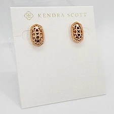 New Kendra Scott Ellie Filligree Stud Earrings In Rose Gold