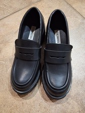 Steve Madden Chunky Platform Lug Sole Loafers Black Size 7 Womens