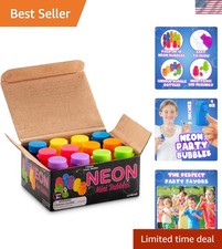 Vibrant 12-Pack Mini Neon Party Bubbles for Kids - Fun and Engaging Outdoor Toys