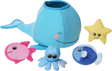 Bath Toy Set Neoprene Whale Floating Spill Fill Kids Toddler Baby Sensory