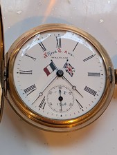 superb Waltham hunter 14K Gold Plated  pocket watch serviced Working condition