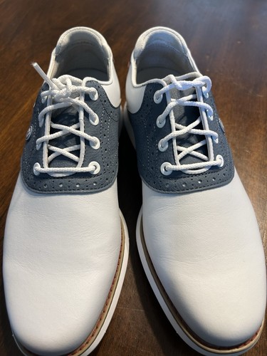 Zapatos de golf Footjoy FJ Traditions picos para mujer talla 6 M 97903 blancos y azules - Imagen 5 de 10