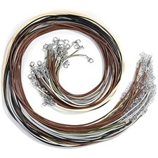 Necklace cord, 50pcs necklace string rope with clasp, 24 inch waxed c