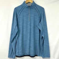 COOLIBAR Ultimate 1/2 Zip Rash Guard Blue UPF 50 UV Sun Protection Men's XL