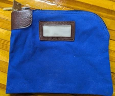 Heavy Canvas Keyed Locking Bank Deposit Bag Blue 2 Keys Nice Bank Money Bag