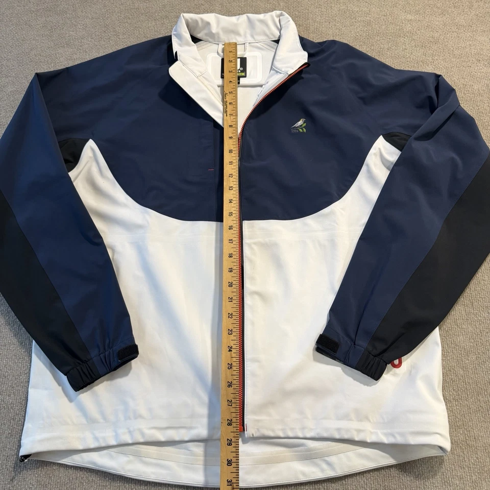 FootJoy DryJoys Tour LTS 雨白色/红色/海军蓝/黑色刺绣夹克男式 2XL — 第 3/4 张图片