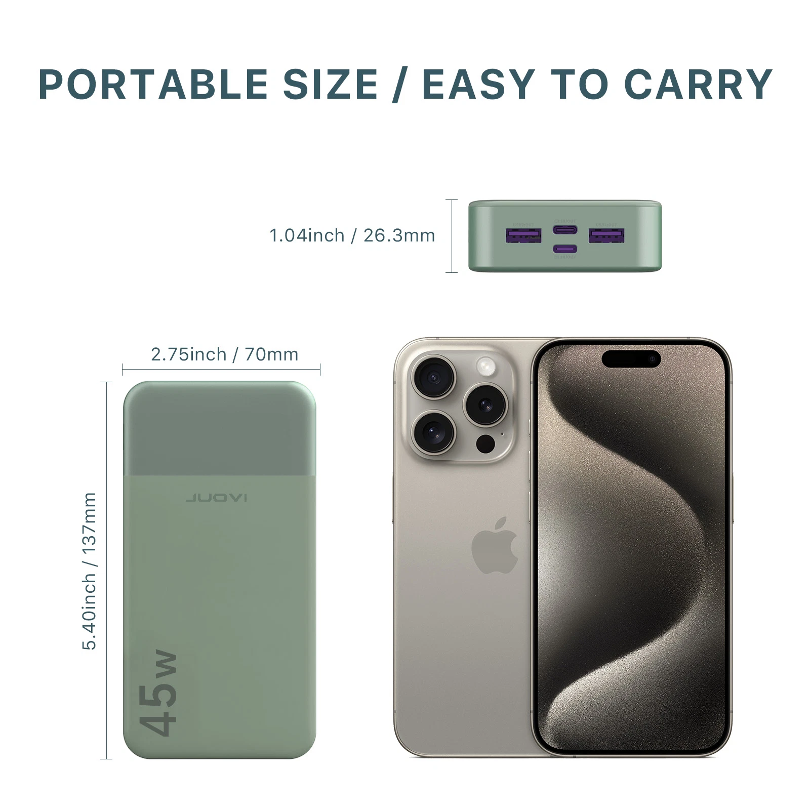 45W PD Portable Power Bank 20000mAh Charging External Battery Charger For Phone - product detail image 6
