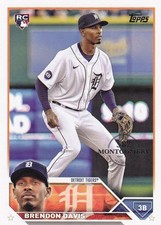 BRENDON DAVIS TOPPS 582 MONTGOMERY CLUB ROOKIE CARD RC TIGERS #494 2023 23