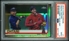 SHOHEI OHTANI 2019 TOPPS CHROME GOLD REFRACTOR /50 VARIATION WITH ICHIRO PSA 9