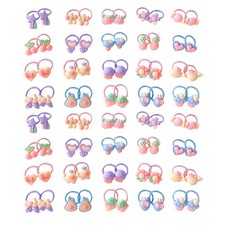 80 PCS Hair Ties for Girls Children's Cartoon Small Ponytail Holder