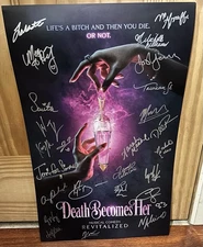 DEATH BECOMES HER CAST SIGNED POSTER X24 BROADWAY CARES MEGAN HILTY 2025 BCEFA