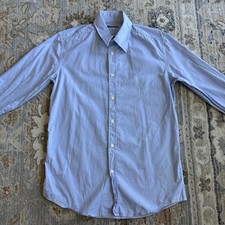 Dolce & Gabbana Mens Button Up Shirt Sky Blue Size 17/43 Made In Italy D&G Dress