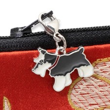 Adorable Schnauzer Perro Clip-on Dije, Esmalte Accesorio para Bolsas y Joyas