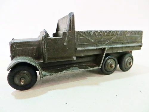 DINKY 151b '6 WHEELED COVERED WAGON'. VINTAGE. OLIVE GREEN? ORIGINAL