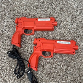 Stunner Gun (2) For Sega Saturn Orange Light Gun MK-80113 W/ Virtua Cop TESTED