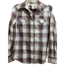 As Real As Wrangler Shirt Womens S Long Sleeve Plaid Western Pearl Snap Rodeo