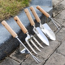 5PCS Gardening Tools Set Hand Fork Weeder Aluminium Rake Shovel Trowel Planting