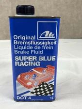 ATE RARE, NLA, NOS Super Blue Racing DOT 4 Brake Fluid, 1 liter, SEALED!