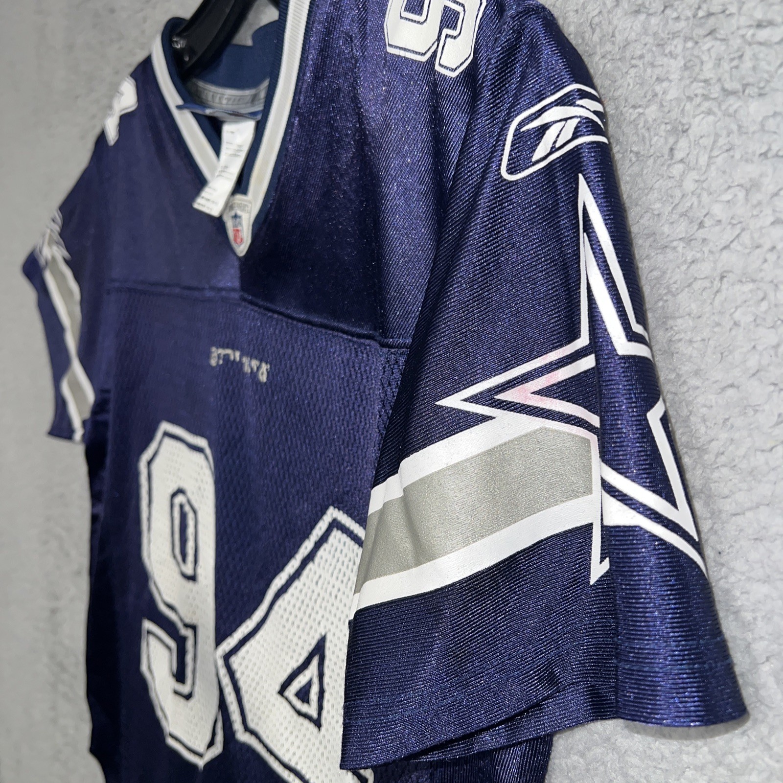 VTG Reebok On Field Jersey Demarcus Ware Youth Sz M #94 Blue Dallas Cowboys NFL