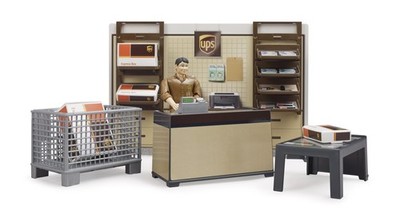 Bruder Spielfiguren Set Nutzfahrzeuge bworld UPS Paketshop mit Figur 62250