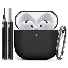 For Airpods 4 Case Cover 2024 with Cleaner Kit,Soft Silicone Protective Case for