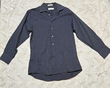 Calvin Klein Men's Dress Shirt Stripes Pattern 100 Cotton, Size 15 1/2 - 32 33