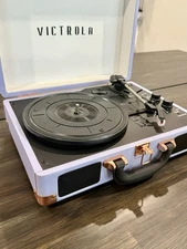 Victrola Journey Bluetooth Suitcase Record Player 3-Speed Lavender EUC