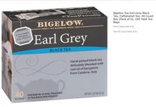 Bigelow Tea Earl Grey Black Tea, Caffeinated Tea, 40 Count Box (Pack of 6), 240