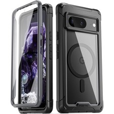 For Google Pixel 8 Case | Poetic Built-in Screen with MagSafe Clear Cover Black